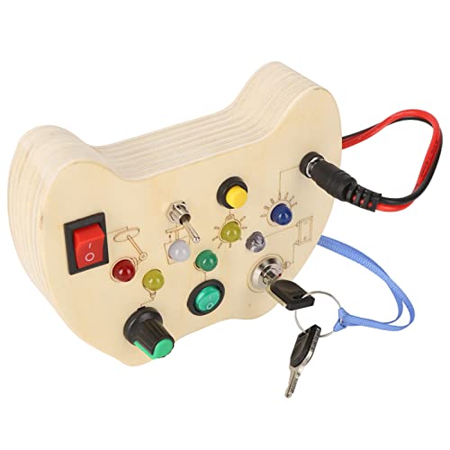 Alomejor Switch Sensory Board Busy Board Sensorisches Spielzeug Holz Lichtschalter Lernspielzeug Kleinkinder mit LED-Licht Lernspielzeug für Aktivitäten von Alomejor