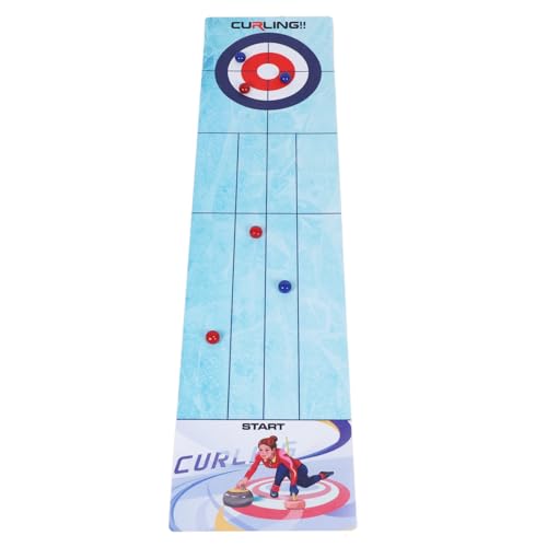 Alomejor Tisch-Mini-Curling-Spielset, Tragbares Brettspiel, Lustiges Spielzeug, Umweltfreundliches Material für Erwachsene und von Alomejor