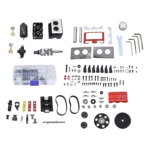Alomejor Verbrennungsmotor, Anlassermotor mit Hohem Drehmoment für 1:10, Metallmotorbausatz, Mechanische Kunstwerke für den Physik- und Mechanikkurs von Alomejor