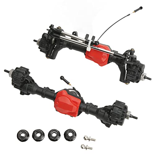 Alomejor Vordere und Hintere Portalachsen-Baugruppe, Portalachsen-Set, Crawler-Auto mit Schwarzem Kunststoffgehäuse und Gehärtetem Stahl für 1/10 RC von Alomejor