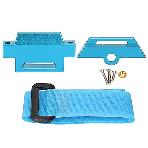 Aluminiumlegierung RC Auto Batterieplattenhalter Batteriehalterung mit Starkem Riemen für 1/10 Slash 2WD 5822 5822A Chassis (Blue) von Alomejor