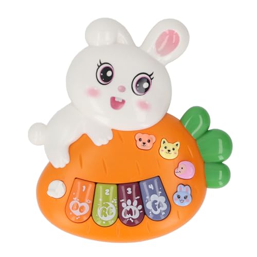 Alomejor Cartoon Tier Baby Klavier Tastatur Spielzeug Frühe Pädagogische Elektronische Orgel Musikalisches Spielzeug für Mädchen (ORANGE) von Alomejor