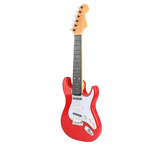 E-Gitarrenspielzeug für Kinder, Mehrere Funktionen, Authentisches Aussehen, Leichtes, Tragbares Spielzeug aus Sicherem Material für Jungen und Mädchen (Rot) von Alomejor