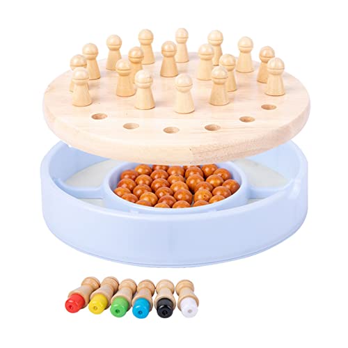 Memory Match Stick Schach, Farbgedächtnisbrett Früherziehung Intelligenz Logik Entwicklungsspielzeug mit 24 Teilen (2 in 1) von Alomejor