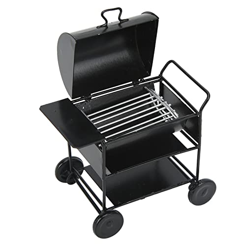 Mini-BBQ-Grillwagen, Eisen-RC-Autodekoration, Schwarzes Grillmodell-BBQ-Spielzeugdekor für 1/10 RC Crawler von Alomejor