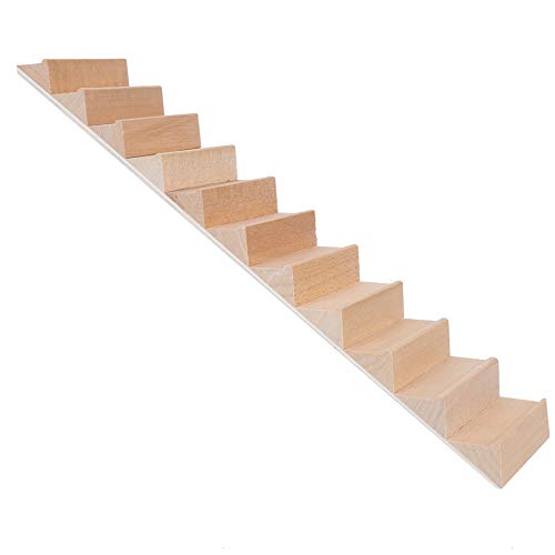 Puppenhaus-Treppe, Klassisches Design, Basteldekoration für Fans von Gebäudemodellen Im Maßstab 12, 31 X 5,6 X 2 cm Stufe (Treppen ohne Handläufe) von Alomejor