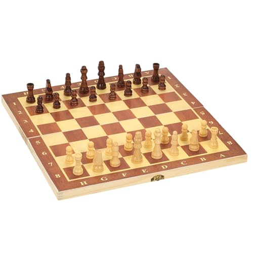 Schachspiel, Klassisches Schachbrettspiel, Faltbar Zum Tragen und Aufbewahren, mit Pädagogischen Vorteilen (Brown) von Alomejor