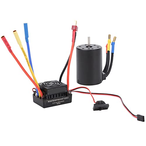 Wasserdichter Bürstenloser RC-Car-Motor mit 60A ESC-Kit für 1/10 Ferngesteuertes Auto 900W 3900KV 4P Sensorlos von Alomejor