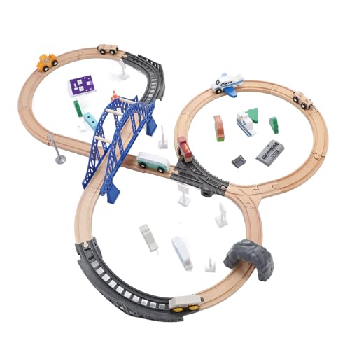 Zugspielzeug-Set, Bausatz, Bauspielzeug, Simulation, Eisenbahngleismodell, Lernspielzeug für von Alomejor
