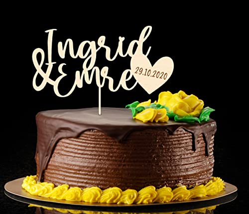 Alsino Cake Topper Liebe aus Holz Kuchenstecker personalisierbar für Paare Hochzeit Hochzeitsgeschenk personalisiert Torten Kuchen Deko - superfeine Gravur, 15 cm, Birke Multiplex Alsino Cake Topper Liebe aus Holz Kuchenstecker personalisierbar für Paare Hochzeit Hochzeitsgeschenk personalisiert Torten Kuchen Deko - superfeine Gravur, 15 cm, Birke Multiplex von Alsino