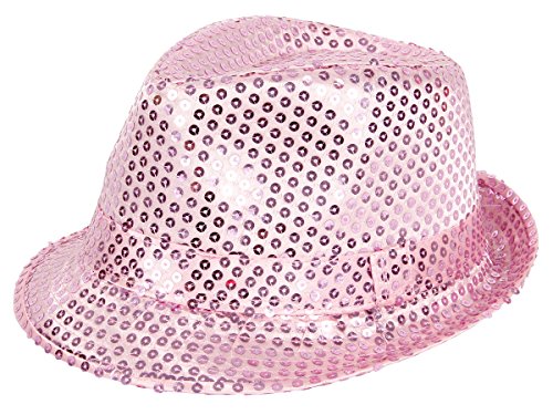 Alsino Clubstyle Partyhut Trilby Hut Blink Fedora Bogart Glitzerhut Glitter, Farbe wählen:TH-63 rosa von Alsino