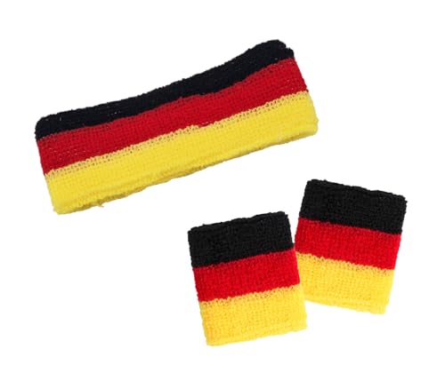 Alsino Deutschland Fanartikel Fan-Artikel Fußball WM WM Hut Brille Perücke Fahne, Modell wählen:Stirnband + Schweißarmbänder von Alsino