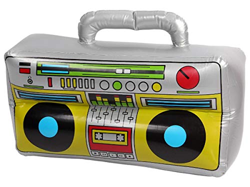 Alsino Ghettoblaster aufblasbar 80er Boom Box - Maße: 40 x 20 - Oldschool Hip Hop Rapper Kostüm Kleidung Outfit Verkleidung Accessoire Sangria Eimer Walkman von Alsino