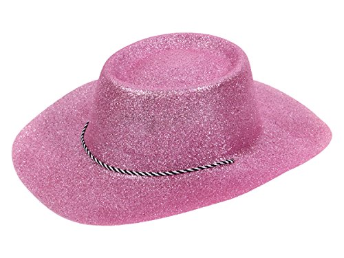 Alsino Glitzer Disco Cowboy Hut Partyhut Glitzerhut mit Kordel, Variante wählen:CW-59 Glitzer rosa von Alsino