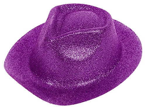 Alsino Glitzer Disco Trilby Hut Partyhut Fedora Trilbyhut Glitzerhut, Variante wählen:TH-98 Glitzer lila von Alsino