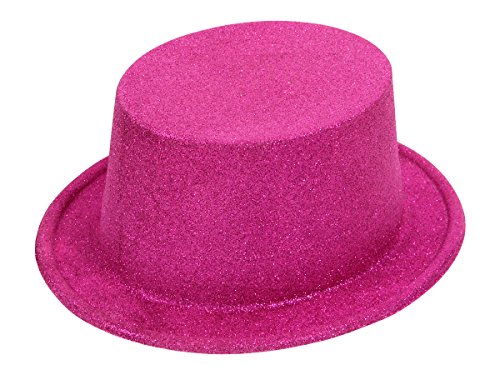 Alsino Glitzer Zylinder Show Hut, Glitter Pink - Der pfiffige Party Hut, Disco Glitzerhut, 80er Jahre Karneval - für Damen und Herren von Alsino