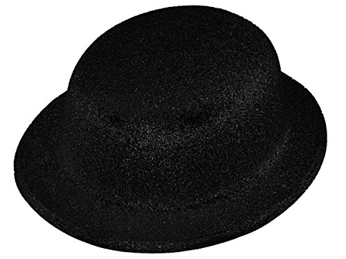 Alsino Glitzerhut Melone Partyhut für Karneval & Fasching - Melonen-Hut glitzernd, Faschingshut für Damen & Herren - Kopfumfang: 57 cm (MEL-01 Glitzer schwarz) von Alsino