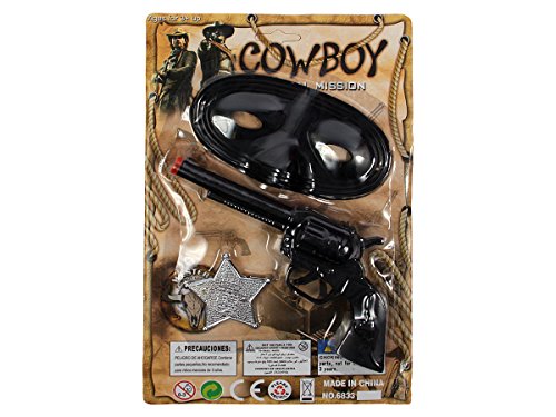 Alsino Kinder Spielzeug Revolver Pistole Maske LG2792 Sheriff Stern Western Cowboy Set von Alsino