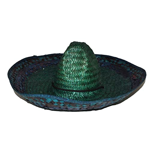 Alsino Sombrero Hut Mexikanerhut Strohhut Mexiko-Hut Mexikaner Partyhut Fasching Karneval Sommerhut Strandhut Mexicano Kostüm Herren Damen, Farbe wählen:grün von Alsino