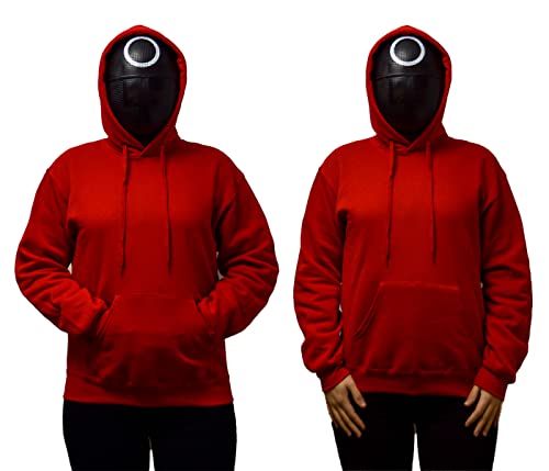 Alsino Tintenfisch Spiel Kostüm Maske & Hoodie Korea Serie Frontman Kreis Dreieck Quadrat - Größe S-2XL - für Karneval & Cosplay, Größe wählen:S, Motiv wählen:Kreis von Alsino