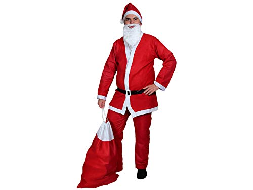 Alsino Weihnachtskostüm mit Sack Ultimatives Santa Outfit Anzug Herren XXl Weihnachtsmann Kostüm Nikolauskostüm komplett mit Bart und Geschenksack Kv-73c von Alsino