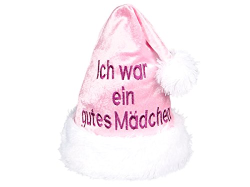 Alsino Weihnachtsmütze Mädchen Kinder Nikolausmütze Rosa mit Bommel (wm-11) 'Gutes Mädchen' - liebevolles Design von Alsino