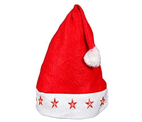 Alsino Weihnachtsmütze blinkend mit Led-Lichtern Nikolausmütze Kopfumfang 27 cm (wm 15) Herren Damen mit Batterien von Alsino