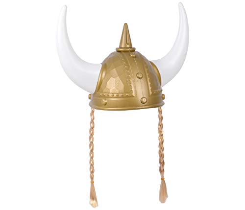 Alsino Wikinger Helm Erwachsene Vikinger Kostüm Wikingerhelm Hut Gallier Verkleidung Helm Wickinger Hörner Fasching Karneval (Wikinger Helm) (Wikinger Helm mit Zöpfen) von Alsino