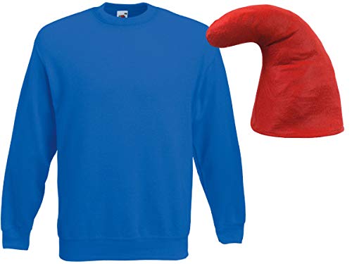 Alsino Zwergen Kostüm Zwerg Verkleidung (Kv-142) Blauer Pullover und rote Zwergenmütze, Größe:XL von Alsino