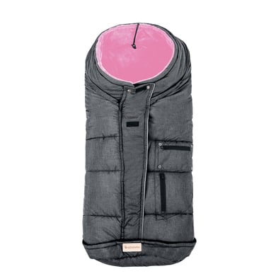 Altabebe Winterfußsack mit 3M Füllung dunkelgrau rosa von Altabebe