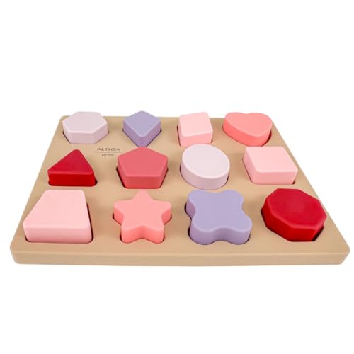 Althea Living - Organisches Silikon Sensorisches Puzzle | BPA-Frei & Ungiftig | Fördert Lernfähigkeit & Kreativität | Sicheres Spielzeug für Babys 18 Monate, Silikon von Althea Living