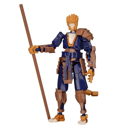 Altsuceser Poseable Wukong Toy 3D Printed Wukong Figure Wukong Action Figure with Movable Joints Monkey King Model for Stress Relief Desktop Decoration Dark Blue von Altsuceser