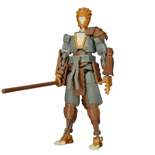 Altsuceser Poseable Wukong Toy 3D Printed Wukong Figure Wukong Action Figure with Movable Joints Monkey King Model for Stress Relief Desktop Decoration Grey von Altsuceser