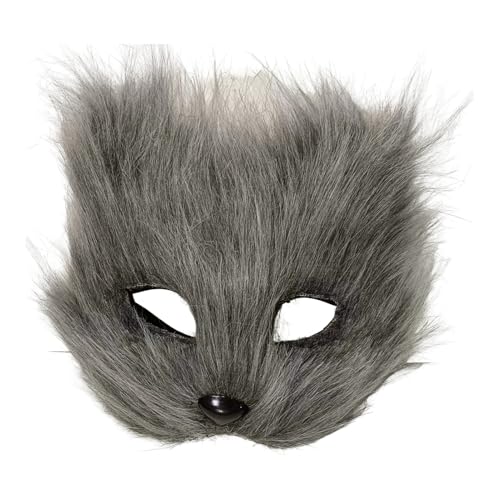 Altsuceser Tier Fuchs Wolf Maske Halloween Ostern Cosplay Kostüme Requisiten Maskerade Kostüm Grau von Altsuceser