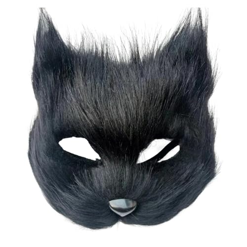 Altsuceser Tier Fuchs Wolf Maske Halloween Ostern Cosplay Kostüme Requisiten Maskerade Kostüm Schwarz von Altsuceser