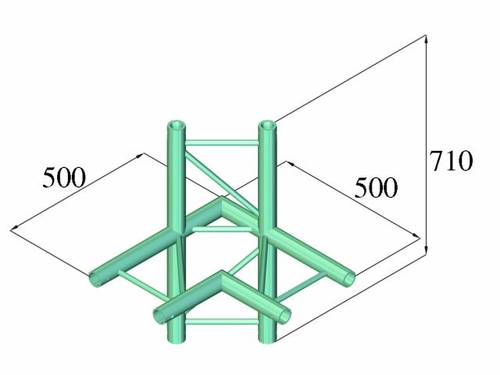 Alutruss BILOCK BQ2-PAC44H 2-Punkt Traverse 4-Weg-Ecke 90° von Alutruss