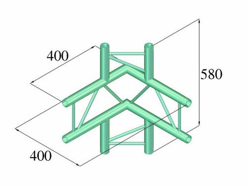 Alutruss DECOLOCK DQ2-PAC44V 2-Punkt Traverse 4-Weg-Ecke 90° von Alutruss