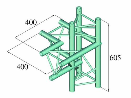 Alutruss DECOLOCK DQ3-PAC44 3-Punkt Traverse 4-Weg-Ecke 90° von Alutruss