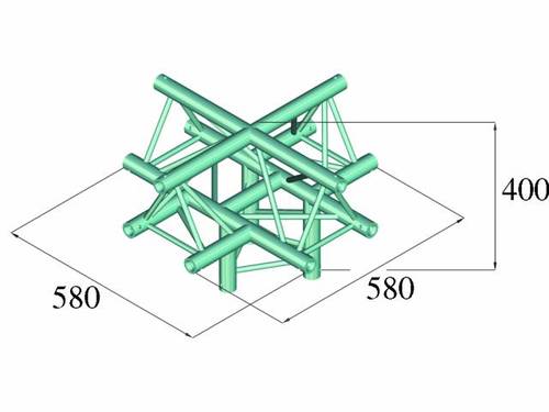 Alutruss DECOLOCK DQ3-PAC52 2-Punkt Traverse 5-Weg-Ecke 90° von Alutruss