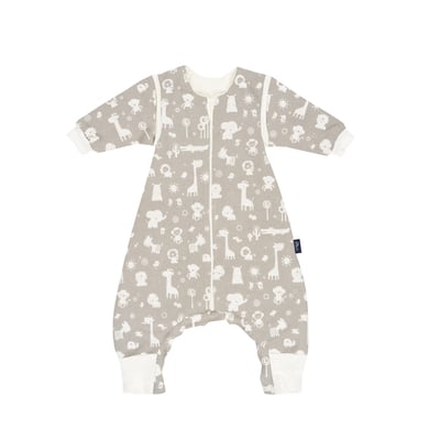 Alvi® Sleep-Overall mit abnehmbaren Ärmeln Zootiere taupe von Alvi