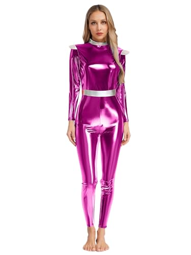 Alvivi Damen Alien Kostüm Weltraum Astronauten Kostüm Metallic Space Girl Outfits Glänzend Overall Jumpsuit Halloween Karneval Fasching Dunkel Rosa 3XL Alvivi Damen Alien Kostüm Weltraum Astronauten Kostüm Metallic Space Girl Outfits Glänzend Overall Jumpsuit Halloween Karneval Fasching Dunkel Rosa 3XL von Alvivi