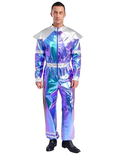 Alvivi Herren Astronauten Kostüm Metallic Jumpsuit Overall Weltall Raumfahrer Kostüm Space Anzug Halloween Karneval Fasching Kostüm Blau L Alvivi Herren Astronauten Kostüm Metallic Jumpsuit Overall Weltall Raumfahrer Kostüm Space Anzug Halloween Karneval Fasching Kostüm Blau L von Alvivi