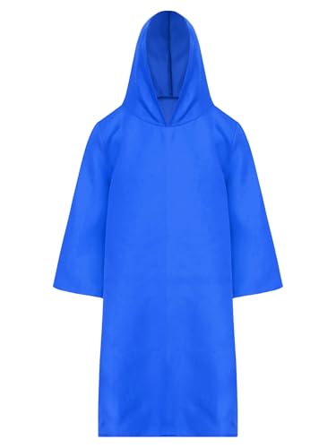 Alvivi Jungen Mädchen Kapuzenumhang Mittelalter Umhang Robe Sensenmann Kostüm Kinder Kapuzen Umhang Cosplay Halloween Karneval Faschingskostüm Blau 116-122 von Alvivi