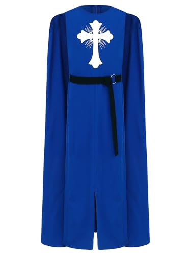 Alvivi Jungen Ritter Kostüm Mittelalter Krieger Kleid Robe mit Umhang Römischer Gladiator Kostüm Halloween Weihnachten Karneval Fasching Party Outfits Blau 134-140 Alvivi Jungen Ritter Kostüm Mittelalter Krieger Kleid Robe mit Umhang Römischer Gladiator Kostüm Halloween Weihnachten Karneval Fasching Party Outfits Blau 134-140 von Alvivi