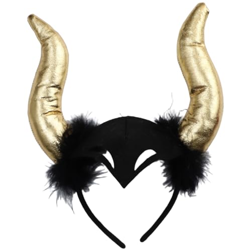 Alvivi Mädchen Hörner Haarreif Halloween Hexe Haarreif Gothic Stirnband Halloween Karneval Fasching Accessoires Kopfschmuck Gold Einheitsgröße Alvivi Mädchen Hörner Haarreif Halloween Hexe Haarreif Gothic Stirnband Halloween Karneval Fasching Accessoires Kopfschmuck Gold Einheitsgröße von Alvivi
