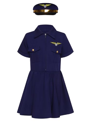 Alvivi Mädchen Polizei Polizistin Kostüm Kurzarm Minikleid mit Hut Polizistin Uniform Cosplay Halloween Karneval Fasching Kostüm B Marineblau 140-152 Alvivi Mädchen Polizei Polizistin Kostüm Kurzarm Minikleid mit Hut Polizistin Uniform Cosplay Halloween Karneval Fasching Kostüm B Marineblau 140-152 von Alvivi