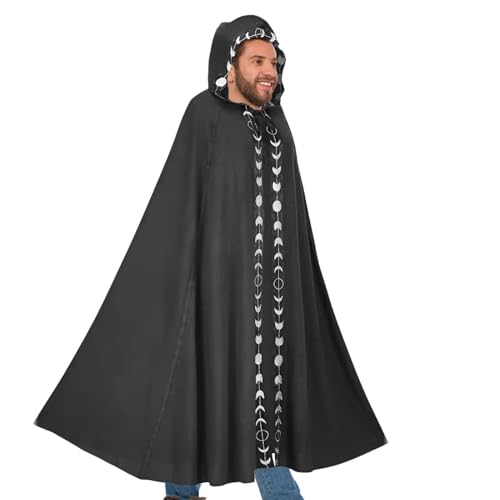 Alwida Halloween-Umhang, Halloween-Kapuzenumhang,Halloween Cape mit Spitze - Erwachsener Kapuzenumhang für Halloween-, Vampir-Cosplay-Kostüme von Alwida