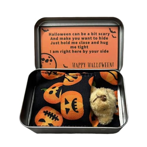 Alwida Pocket Bear Hug | Stoffpuppe Halloween – Pocket Bear Hug Kartenset, Halloween-Plüschpuppe, weiche Stoffpuppen-Plüschtiere für Kinder von Alwida