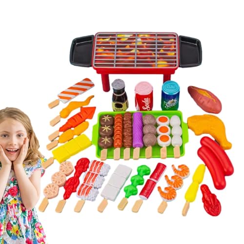 BBQ Grill Toy Food – Fake-Food-Zubehör für Rollenspiel-Grillen | Grillspielzeug-Set, Rollenspiel, Kochspielset, interaktives Spielzeug für Kinder, Grillzubehör, Camping-Spielzeug, Geburtstagsgeschenke von Alwida