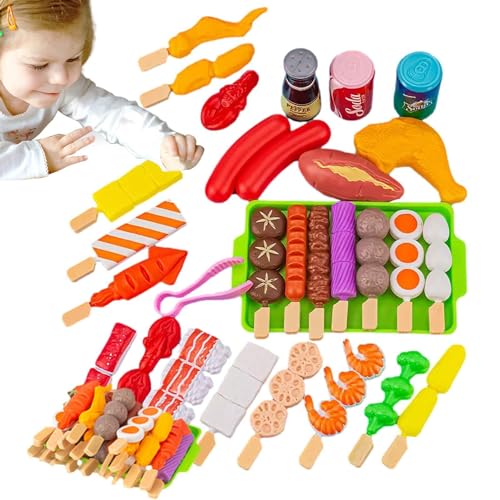 BBQ Grill Toy Food – Fake-Food-Zubehör für Rollenspiel-Grillen | Grillspielzeug-Set, Rollenspiel, Kochspielset, interaktives Spielzeug für Kinder, Grillzubehör, Camping-Spielzeug, Geburtstagsgeschenke von Alwida